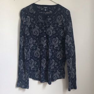 CHAPS Paisley Longsleeve T-shirt